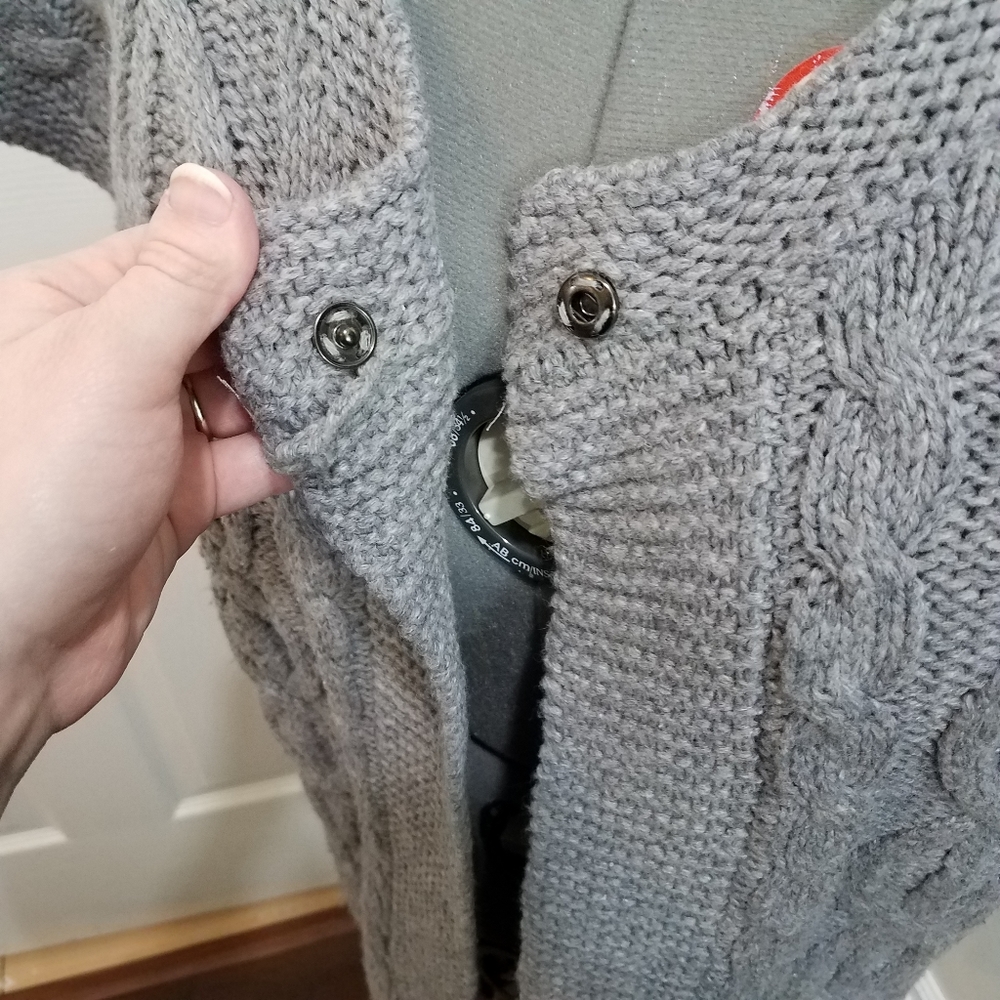 LAST CHANCE Zara gray chunky knit cottagecore wool cardigan S - Picture 4 of 7